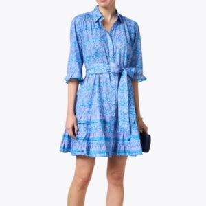 Bella Tu Ruffle Floral Shirt Dress Small